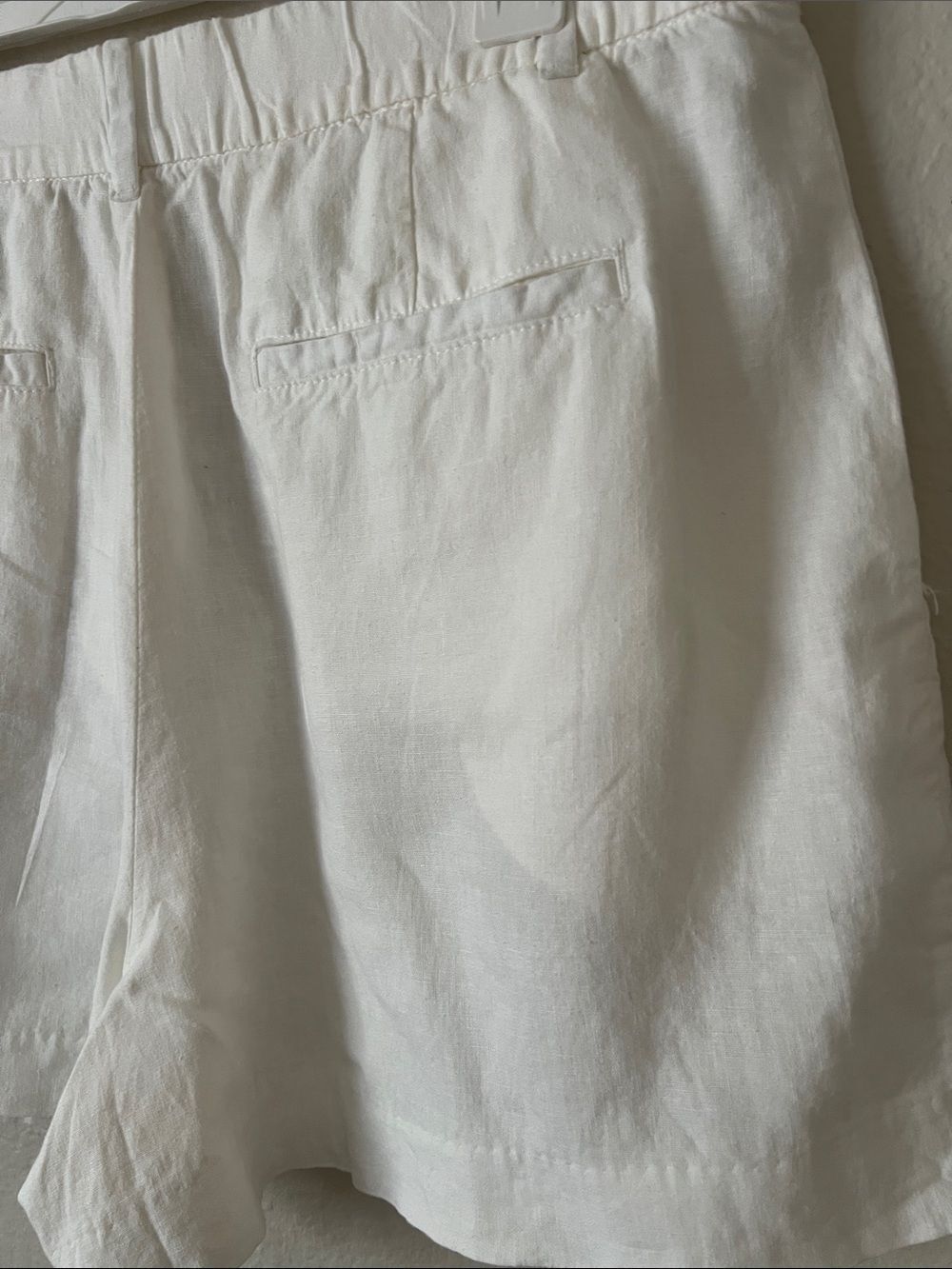 NWT GAP 365 High-Rise Linen Blend Pleated White Shorts Size L - Picture 7 of 15